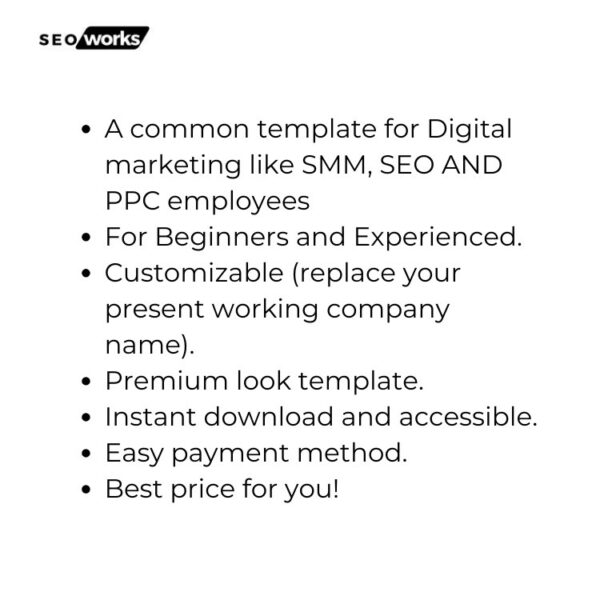 SEO report template Excel